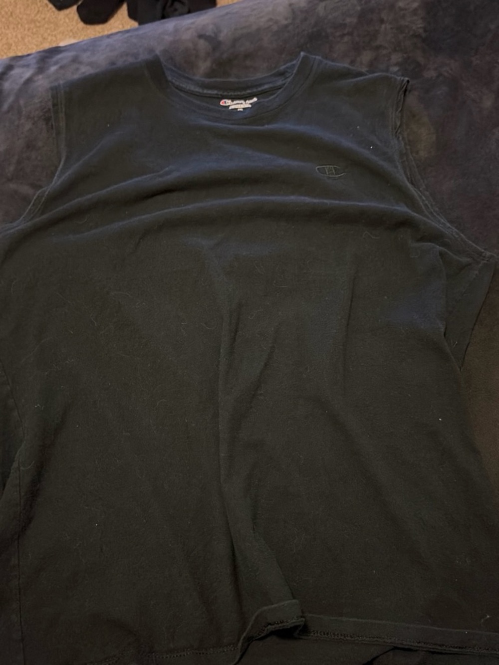 Champion Black Men’s Sleeveless Tee with Subtle Logo